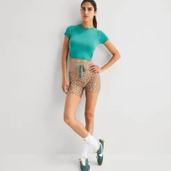 Xersion Womens Crew Neck Short Sleeve Active Crop Top