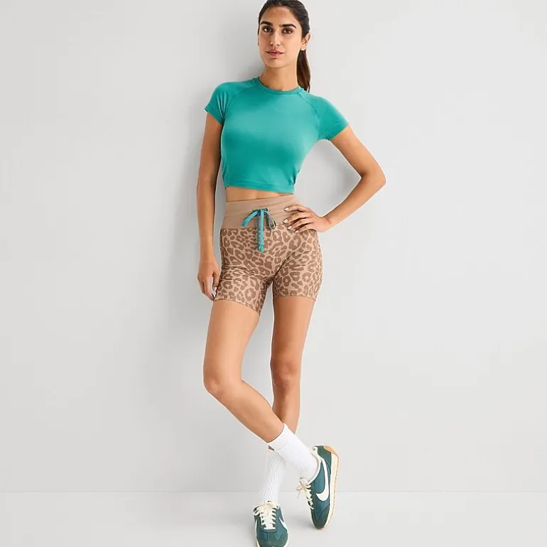 Xersion Womens Crew Neck Short Sleeve Active Crop Top