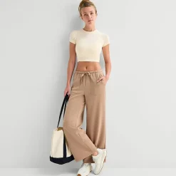 Xersion Womens Crew Neck Short Sleeve Active Crop Top