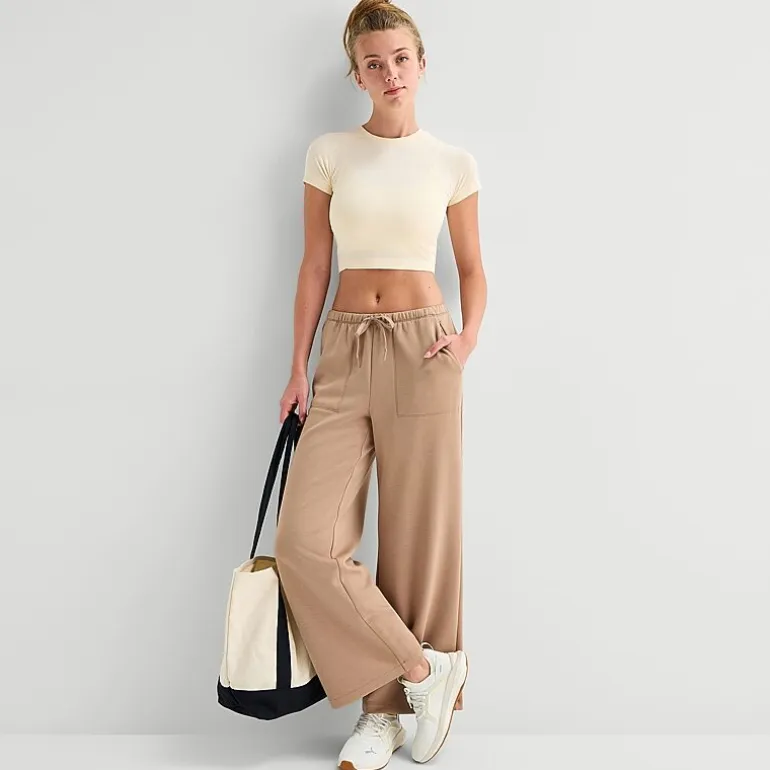 Xersion Womens Crew Neck Short Sleeve Active Crop Top