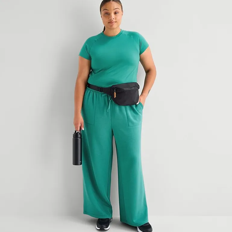 Xersion Womens Crew Neck Short Sleeve Active Plus Crop Top