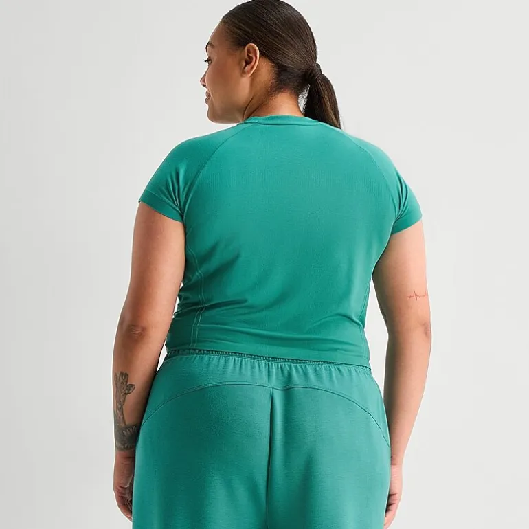 Xersion Womens Crew Neck Short Sleeve Active Plus Crop Top