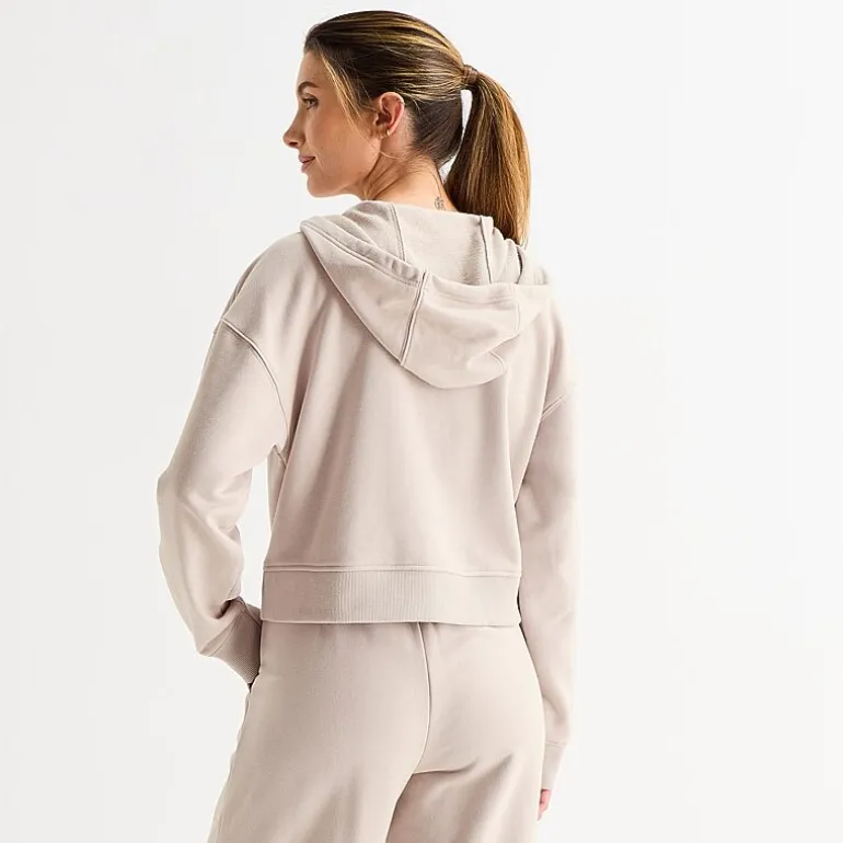 Xersion Womens French Terry Long Sleeve Zipper Active Hoodie