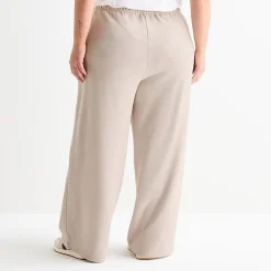 Xersion Womens French Terry Wide Leg Mid Rise Regular Fit Plus Active Pull-On Pant