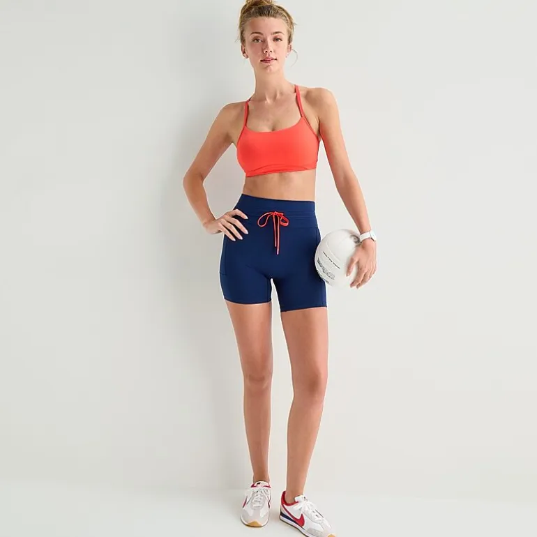 Xersion Womens 6" High Rise Stretch Fabric Drawstring Waist Quick Dry Bike Short