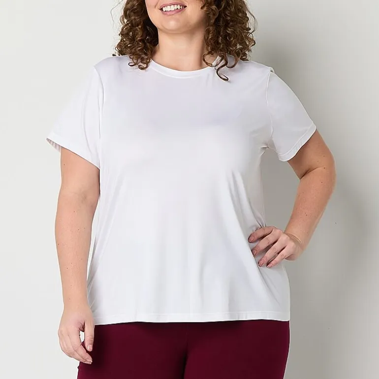 Xersion Womens Performance Crew Neck Short Sleeve T-Shirt Plus