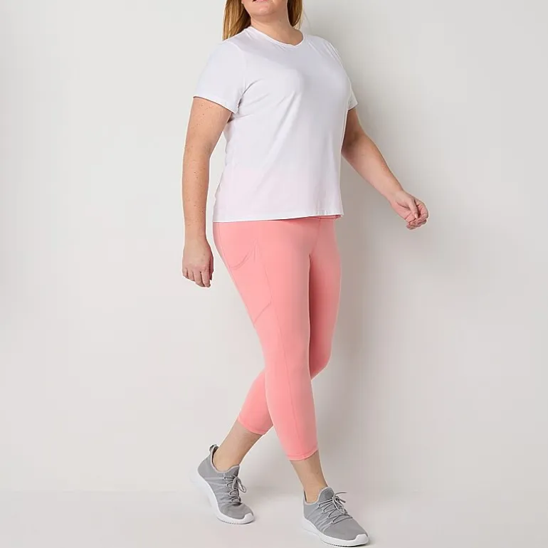 Xersion Womens Performance Crew Neck Short Sleeve Quick Dry Active Plus T-Shirt