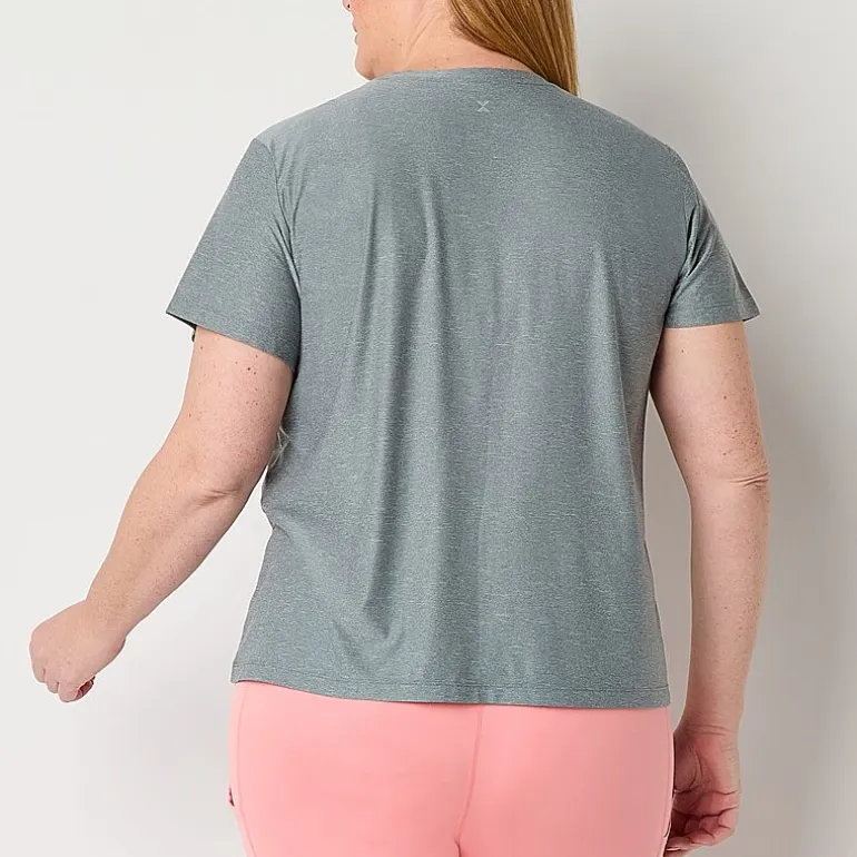 Xersion Womens Performance Crew Neck Short Sleeve Quick Dry Active Plus T-Shirt