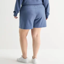 Xersion Womens 4" Plus French Terry Active Pull-On Short