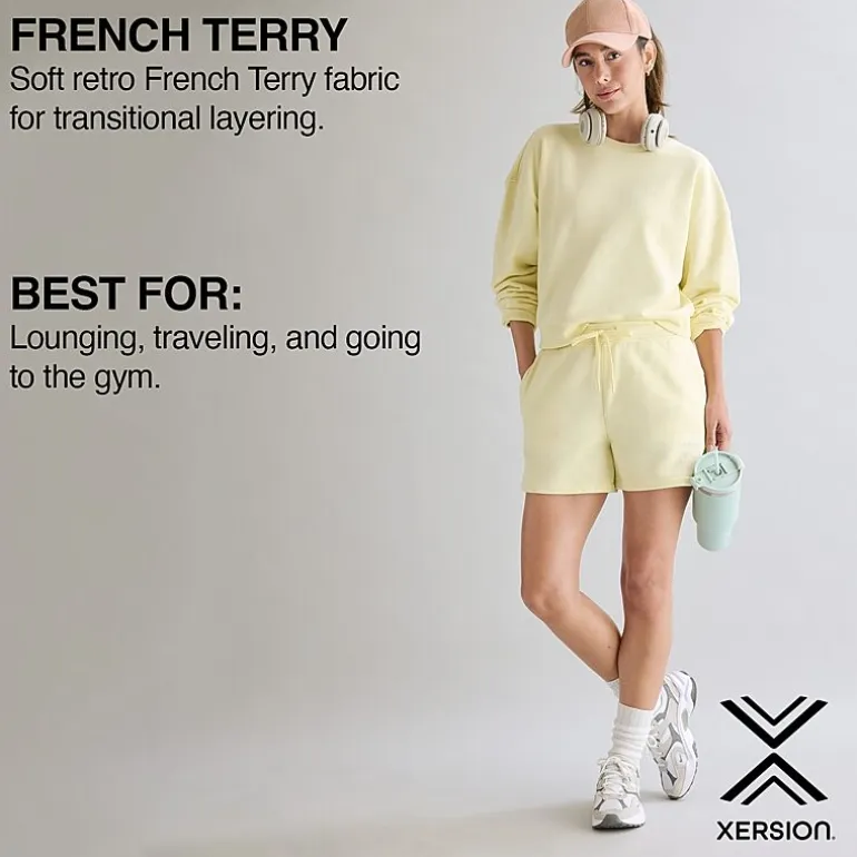 Xersion Womens 4" Plus French Terry Active Pull-On Short