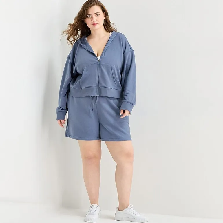 Xersion Womens 4" Plus French Terry Active Pull-On Short