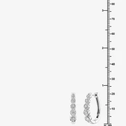 Yes, Please! (G/Si1-Si2) Womens 1/4 CT. T.W. Lab Grown White Diamond Sterling Silver 19.9mm Hoop Earrings