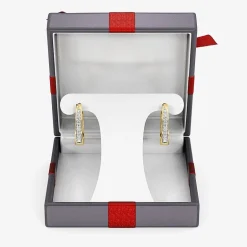 Yes, Please! (G, Si1-Si2) Womens 1/4 CT. T.W. Lab Grown White Diamond Sterling Silver 19.6mm Hoop Earrings