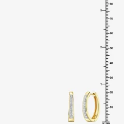 Yes, Please! (G, Si1-Si2) Womens 1/4 CT. T.W. Lab Grown White Diamond Sterling Silver 19.6mm Hoop Earrings