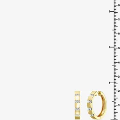 Yes Please! (Si1-Si2, G) Womens 1/4 CT. T.W. Lab Grown White Diamond 14K Gold Over Silver 20.2mm Hoop Earrings