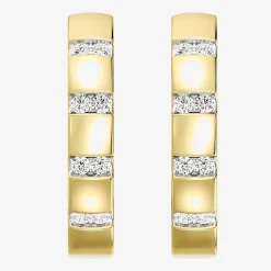 Yes Please! (Si1-Si2, G) Womens 1/4 CT. T.W. Lab Grown White Diamond 14K Gold Over Silver 20.2mm Hoop Earrings