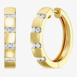 Yes Please! (Si1-Si2, G) Womens 1/4 CT. T.W. Lab Grown White Diamond 14K Gold Over Silver 20.2mm Hoop Earrings