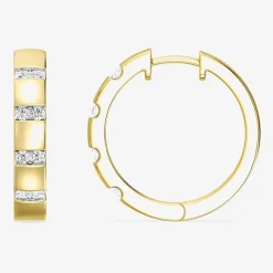 Yes Please! (Si1-Si2, G) Womens 1/4 CT. T.W. Lab Grown White Diamond 14K Gold Over Silver 20.2mm Hoop Earrings