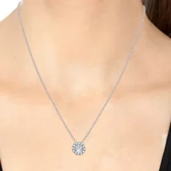 Yes, Please! Womens Lab Created White Sapphire 2-pc. Pendant Necklace Set