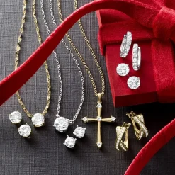 Yes, Please! Womens Lab Created White Sapphire Sterling Silver Round 2-pc. Jewelry Set