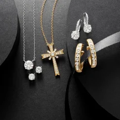 Yes, Please! Womens Lab Created White Sapphire Sterling Silver Round 2-pc. Jewelry Set