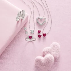 Yes, Please! Womens Lab Created White Sapphire Sterling Silver Round 2-pc. Jewelry Set