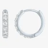 Yes, Please! Womens Lab Created White Sapphire Sterling Silver 2 Pair Earring Set