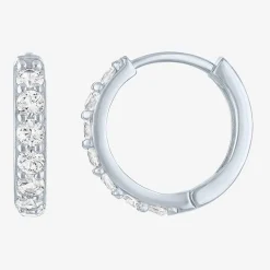 Yes, Please! Womens Lab Created White Sapphire Sterling Silver 2 Pair Earring Set