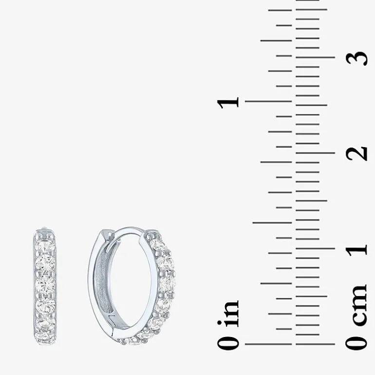 Yes, Please! Womens Lab Created White Sapphire Sterling Silver 2 Pair Earring Set