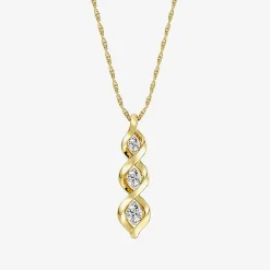 Yes, Please! Womens Lab Created White Sapphire 14K Gold Over Silver 18 Inch Pendant Necklace
