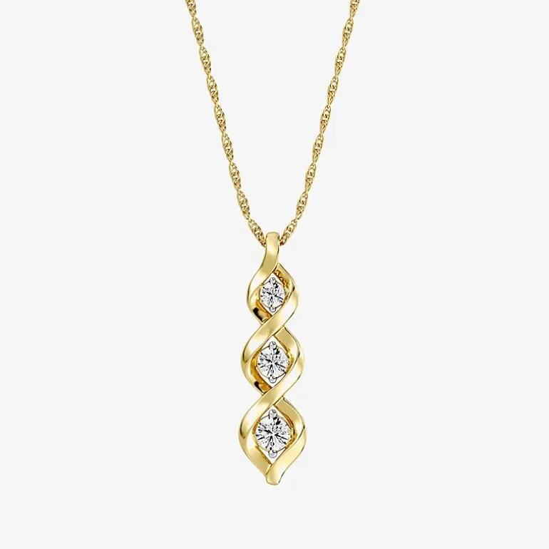 Yes, Please! Womens Lab Created White Sapphire 14K Gold Over Silver 18 Inch Pendant Necklace