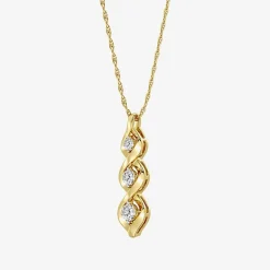Yes, Please! Womens Lab Created White Sapphire 14K Gold Over Silver 18 Inch Pendant Necklace