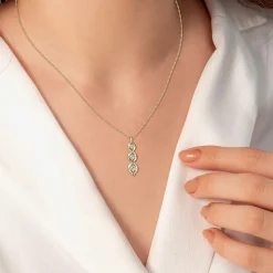 Yes, Please! Womens Lab Created White Sapphire 14K Gold Over Silver 18 Inch Pendant Necklace