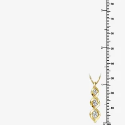 Yes, Please! Womens Lab Created White Sapphire 14K Gold Over Silver 18 Inch Pendant Necklace