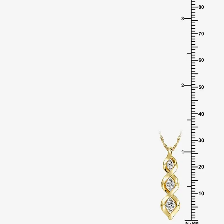 Yes, Please! Womens Lab Created White Sapphire 14K Gold Over Silver 18 Inch Pendant Necklace