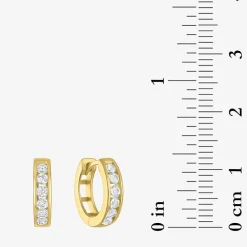 Yes, Please! Womens Lab Created White Sapphire 14K Gold Over Silver Round 2 Pair Earring Set