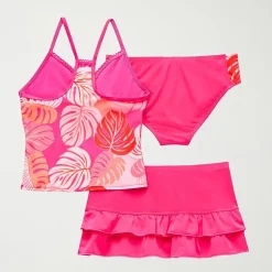 ZeroXposur Big Kid Girls Leaf 3-pc. Plus Tankini Set