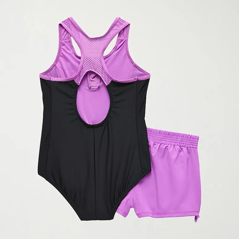 ZeroXposur Big Kid Girls Tie Dye Sleeveless Plus One Piece Swimsuit