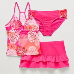 ZeroXposur Little & Big Kid Girls Leaf 3-pc. Tankini Set