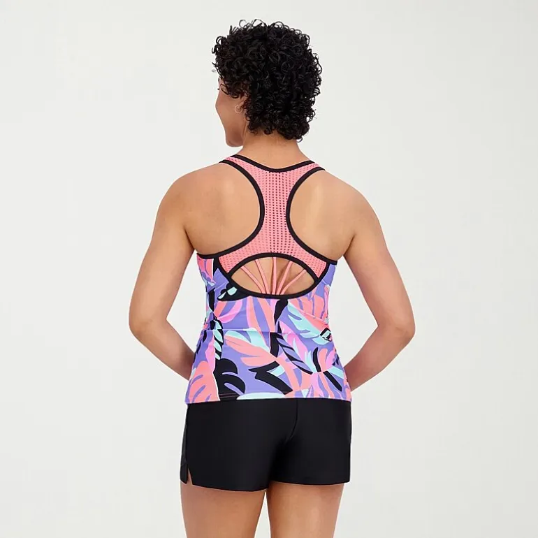 ZeroXposur Womens Built In Bra Tankini Swimsuit Top
