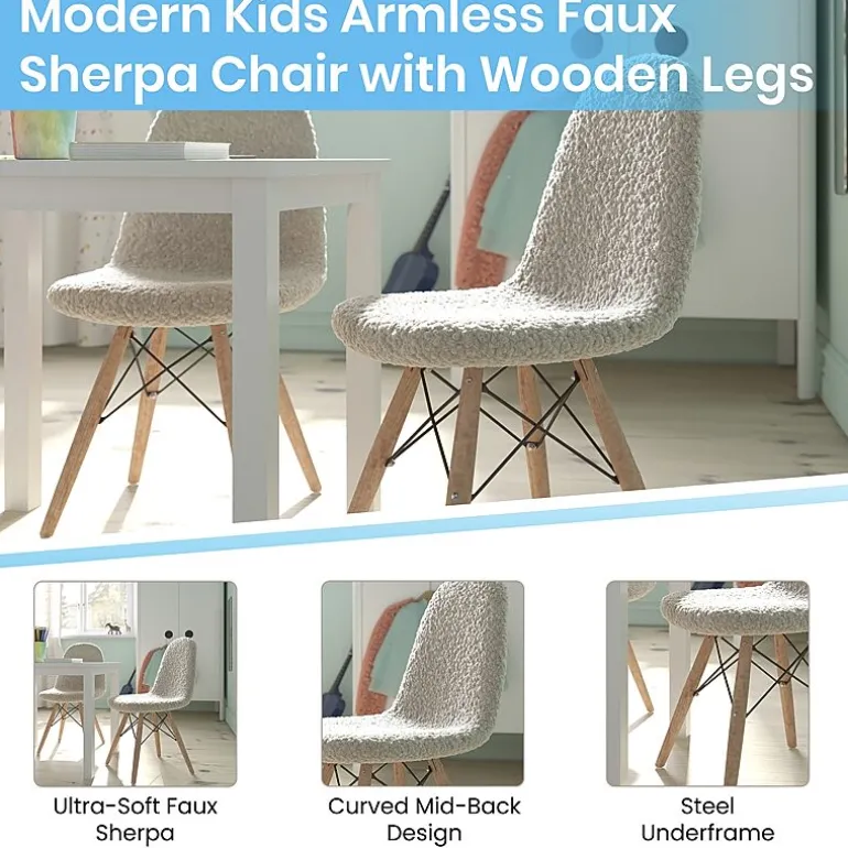 Zula Padded Sherpa Side Chair for Kids