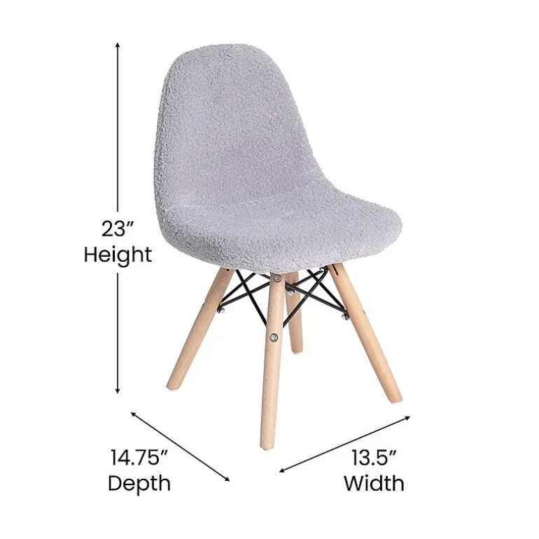 Zula Padded Sherpa Side Chair for Kids