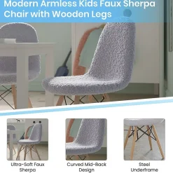 Zula Padded Sherpa Side Chair for Kids
