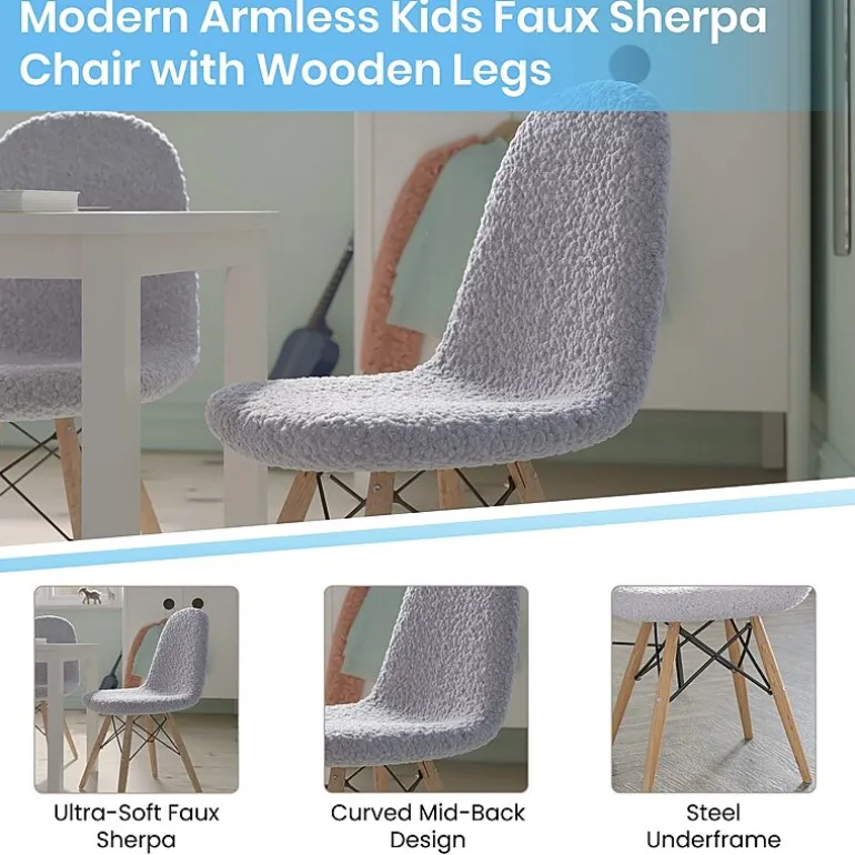 Zula Padded Sherpa Side Chair for Kids